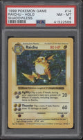 Raichu Pokemon Base Set Shadowless Holo #14 PSA 8