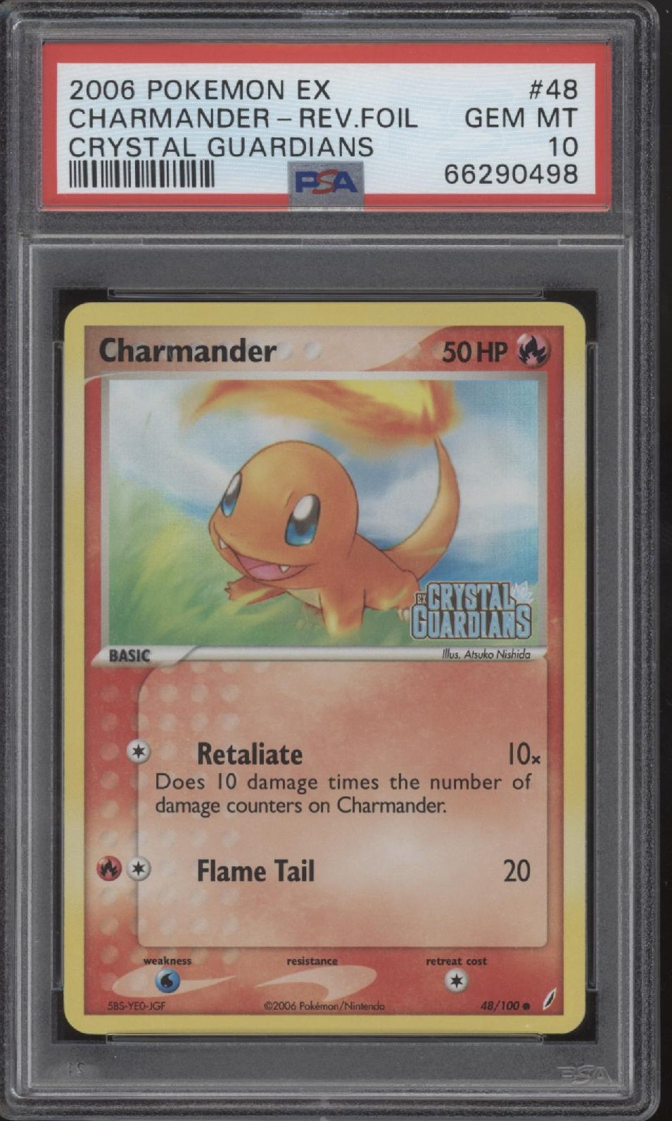 Charmander Pokemon Crystal Guardians Reverse Holo #48 PSA 10 #1
