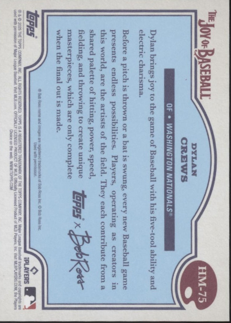 Dylan Crews 2025 Topps x Bob Ross The Joy of Baseball RC #HM-75