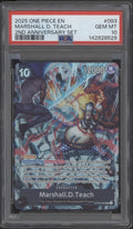 Marshall D Teach One Piece Card Game 2nd Anniversary Set #093 PSA 10