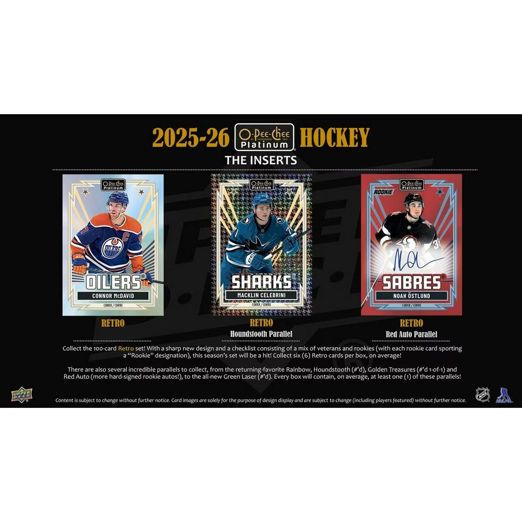 2025-26 Upper Deck O-Pee-Chee Platinum Hockey Hobby Box *Contact Us To Order*