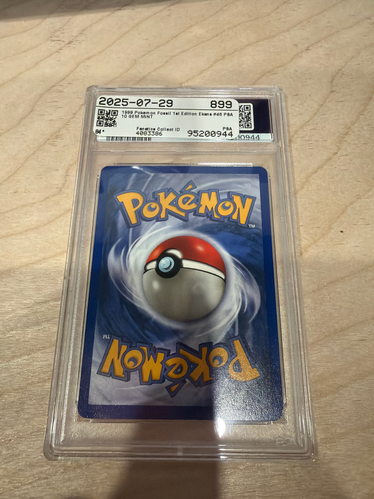 PSA 10 1999 Pokemon Ekans 1st Edition Fossil